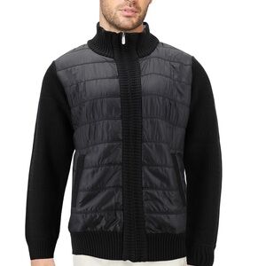 Six Lincoln New York Hybrid Puffer Knit Jacket — Black — Men’s Medium